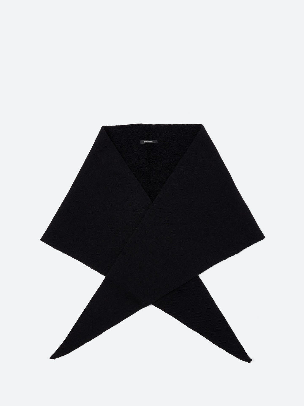 Pas De Calais Fine Wool Plle Knitting Triangular Scarf in Black