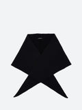 Pas De Calais Fine Wool Plle Knitting Triangular Scarf in Black
