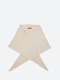 Pas De Calais Fine Wool Plle Knitting Triangular Scarf in Greige