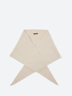 Pas De Calais Fine Wool Plle Knitting Triangular Scarf in Greige