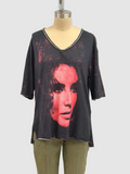 Printed Artworks Liz Tee in Black/Pink