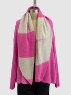Suzusan Itajime Shibori Blocks Upside Down Cape in Light Pink/Gray