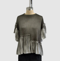 Avant Toi Hand-Painted Pure Silk Round Neck Pullover In Fango