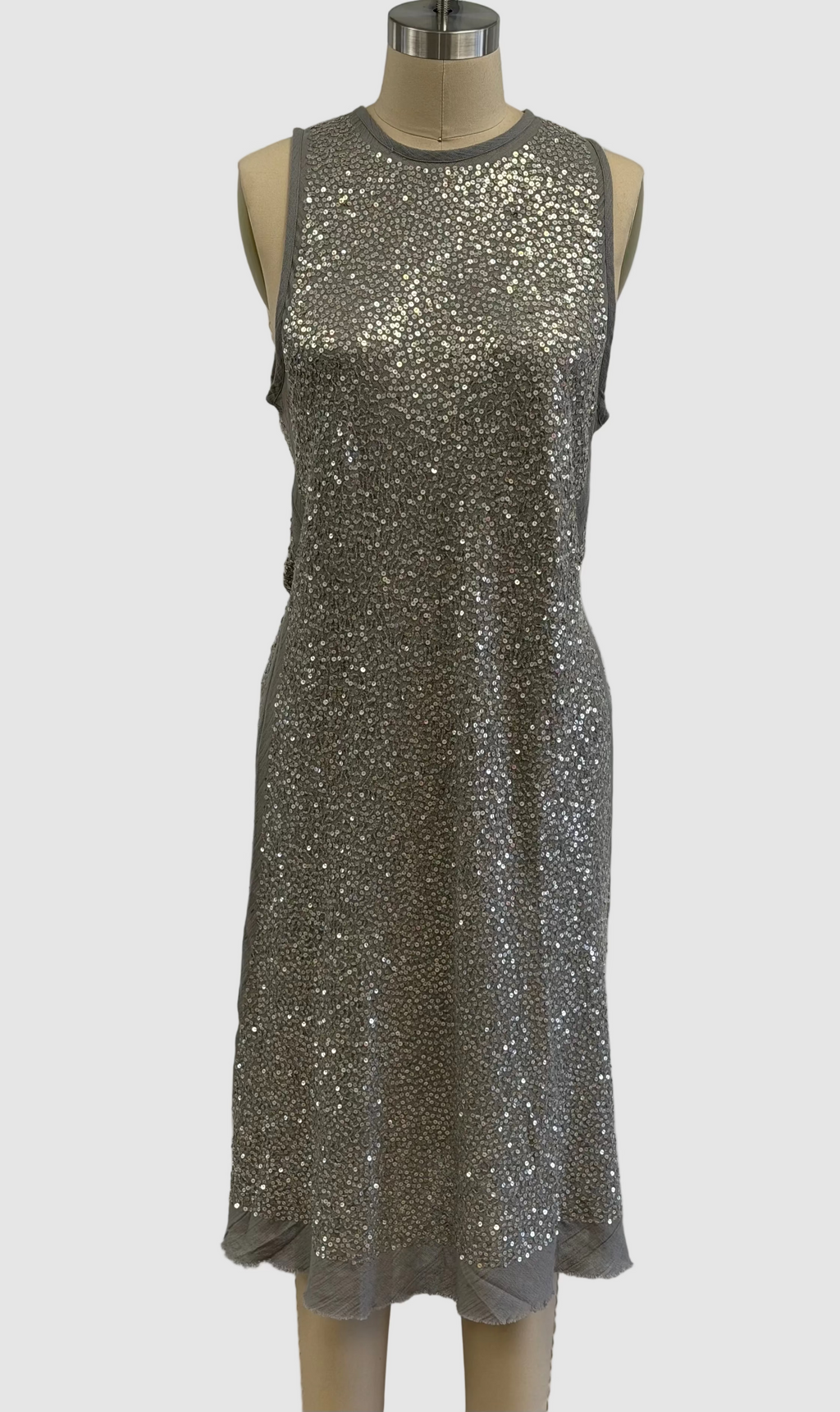 Lars Anderson Crewneck Bias Cut Tank Dress In Cement