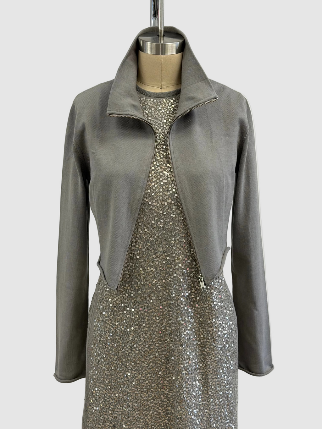 Lars Anderson Crewneck Bias Cut Tank Dress In Cement