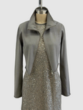 Lars Andersson Organic Cropped Zip Up Jacket In Cement