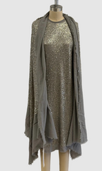 Lars Anderson Crewneck Bias Cut Tank Dress In Cement