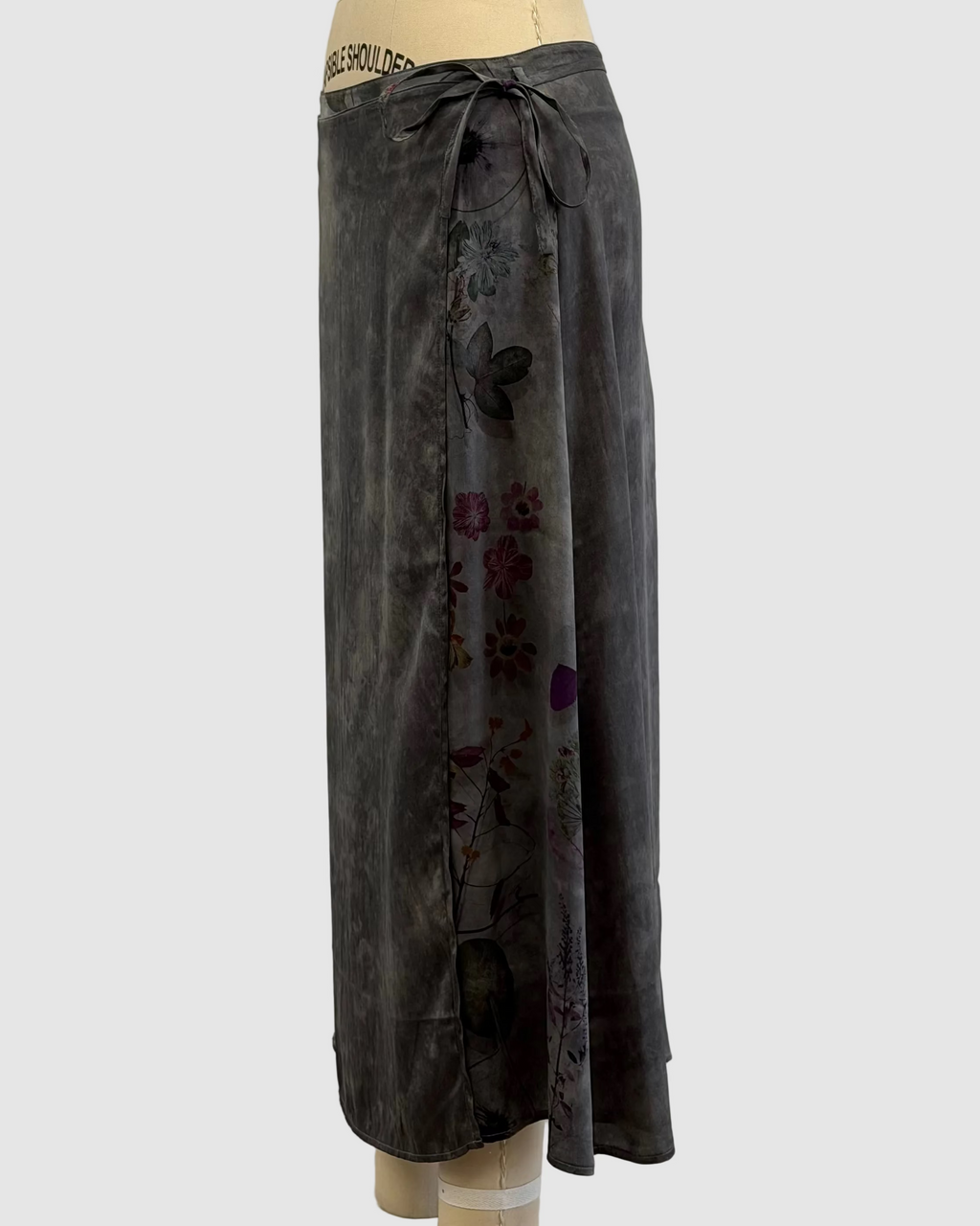 Avant Toi Faded Effect Wrap Patchwork Silk Skirt In Fango