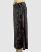 Avant Toi Faded Effect Wrap Patchwork Silk Skirt In Fango