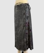 Avant Toi Faded Effect Wrap Patchwork Silk Skirt In Fango