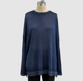 Avant Toi Cashmere & Silk Boatneck Hand-Painted Sweater In N/Midnight