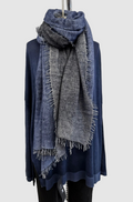 Avant Toi Bi-Color Cashmere Stola In Nero Midnight