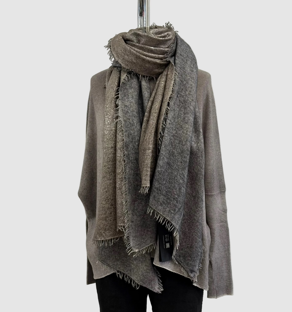 Avant Toi Stola Cashmere Effetto Star Dust In N/Moro