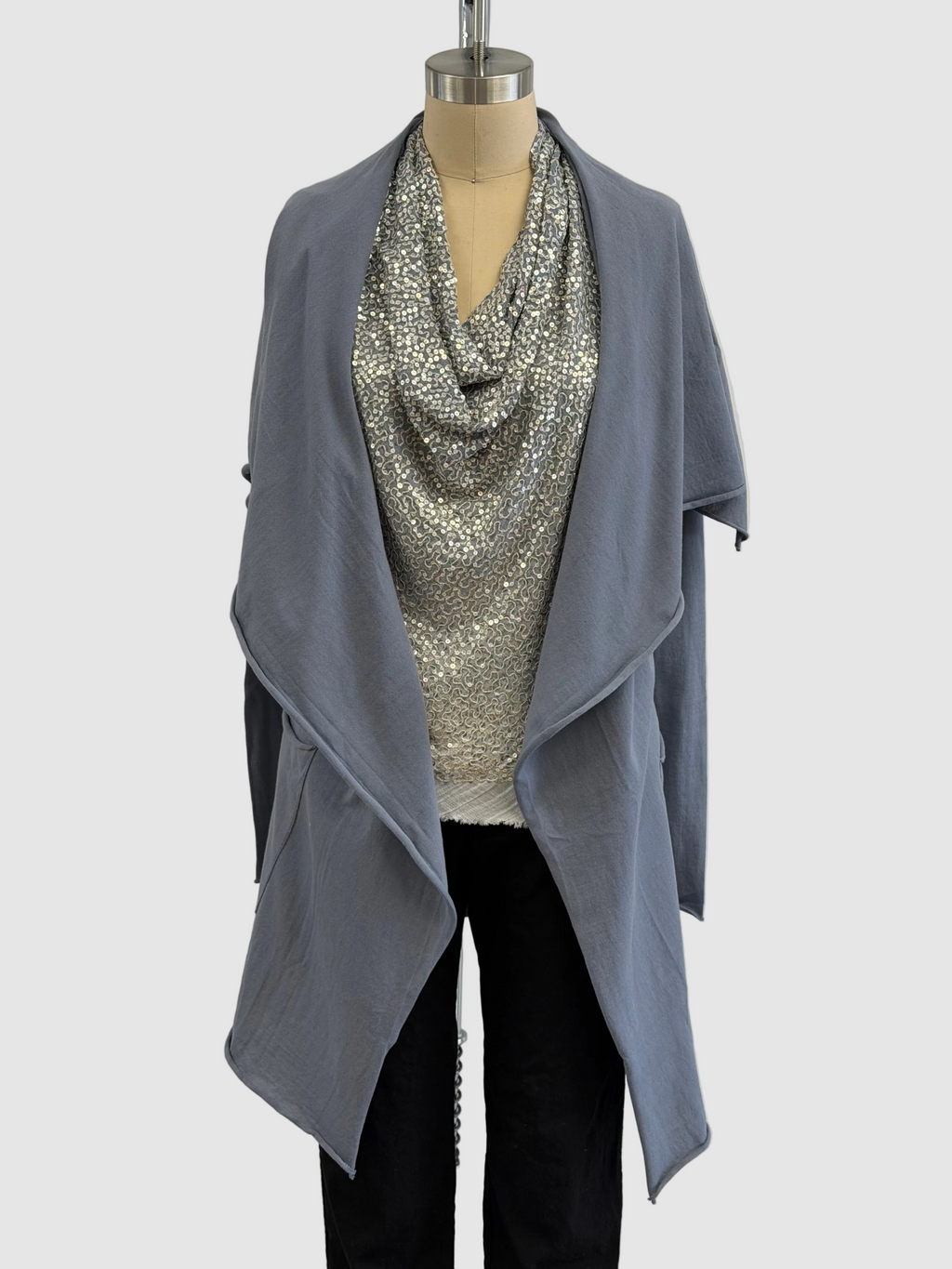 Lars Andersson Shawl Collar Wrap Jacket In Storm