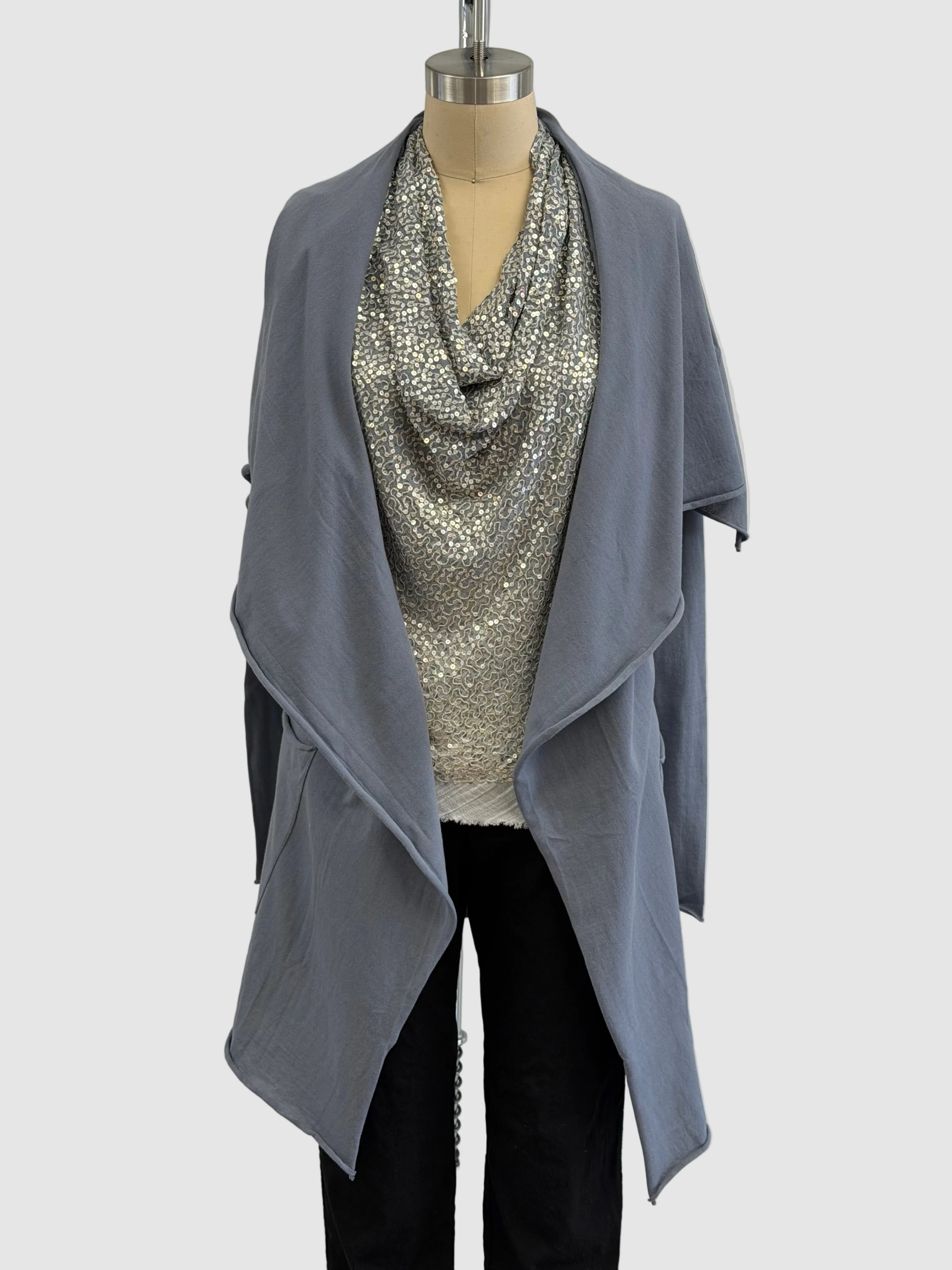 Lars Andersson Shawl Collar Wrap Jacket In Storm