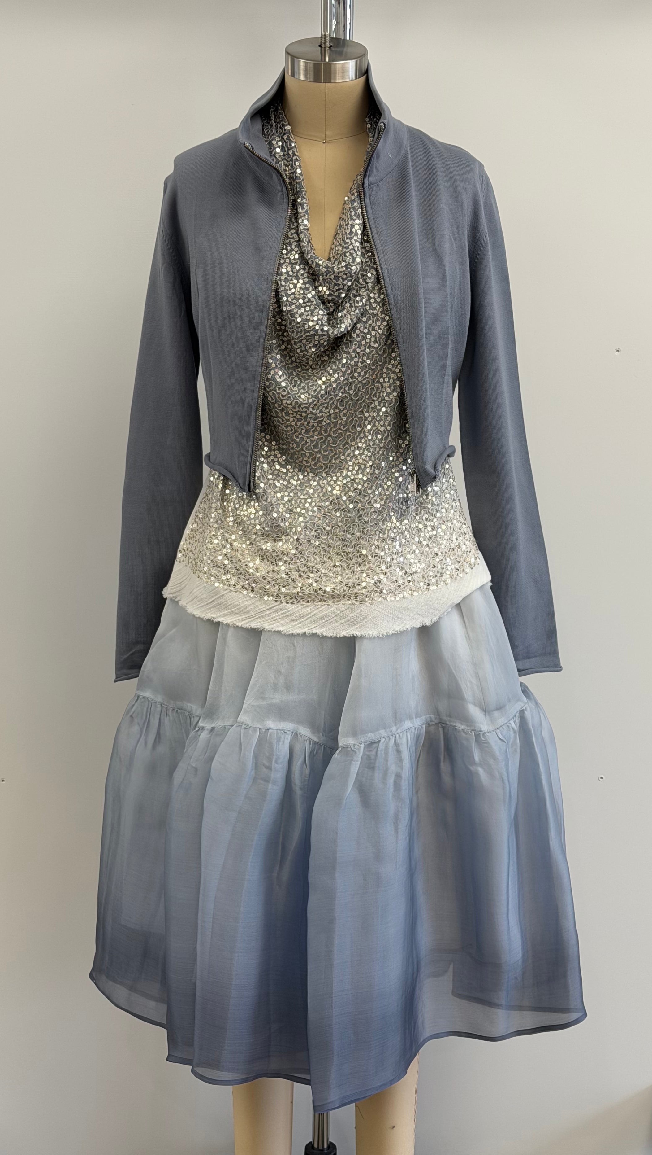 Lars Andersson Silk Organza Skirt in Blue Ombre