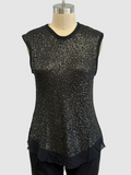 Lars Andersson Sleeveless Bias Cut Sequin Tank In Black With Black Sequins