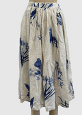 Pas De Calais Japonism Flower Print Cotton Skirt In Ivory