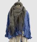 Pas De Calais Linen Gauze Willow Dye Stole In Gray
