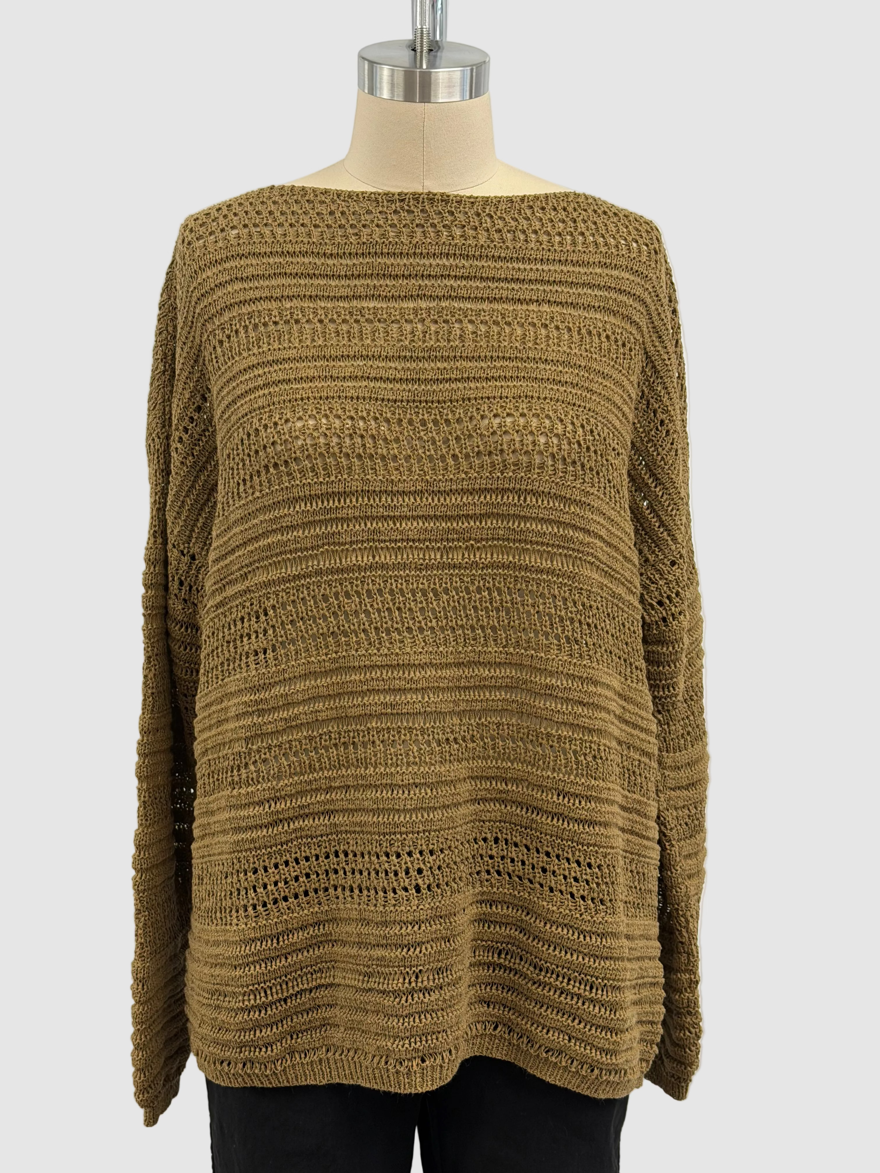Sarah Pacini Casual Braided Knit Sweater In Craft