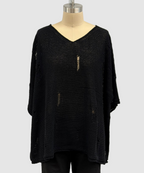 Sarah Pacini Oversized Seamless Sweater In Black