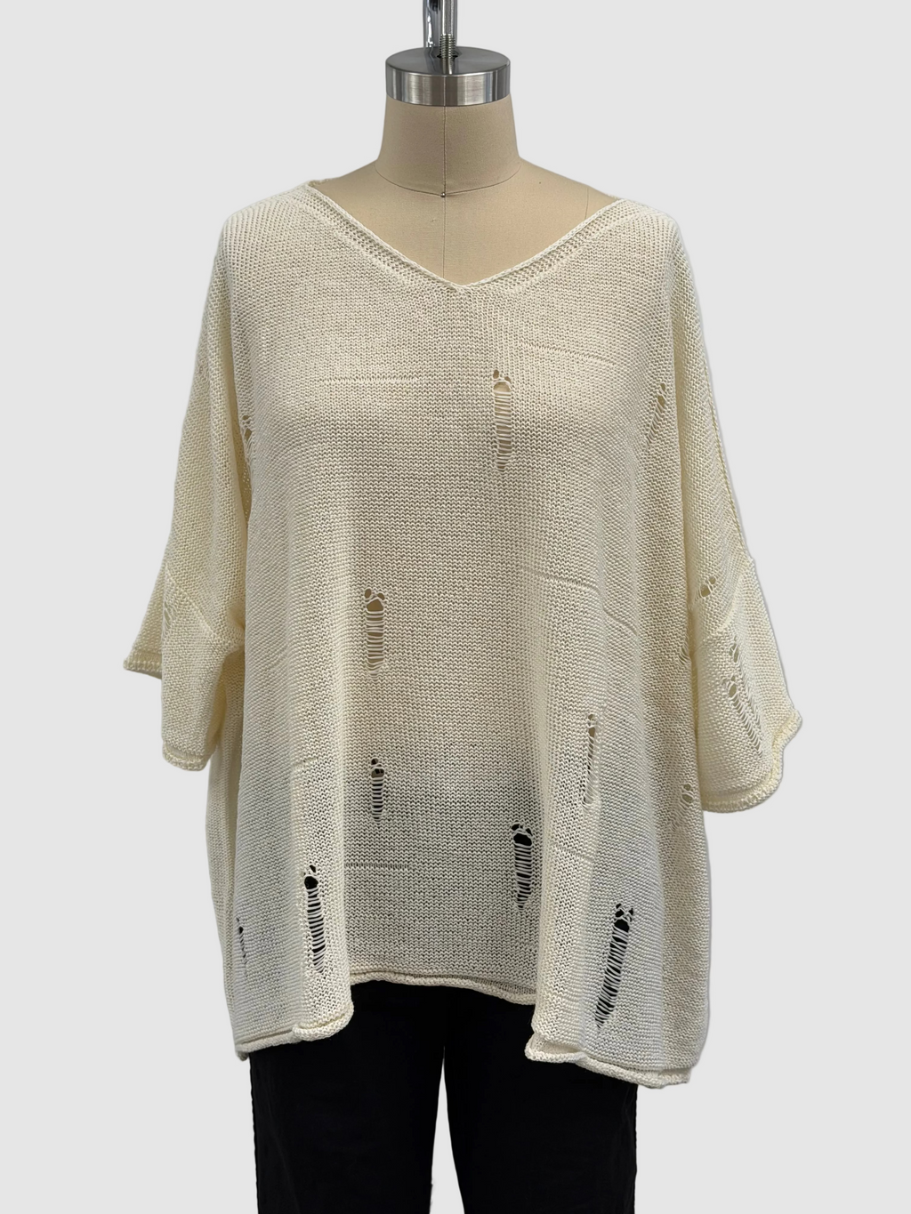 Sarah Pacini Oversized Seamless Sweater In Off White