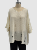 Sarah Pacini Oversized Seamless Sweater In Off White