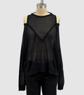 Sarah Pacini Oversized Sweater Trompe-L'oeil In Black