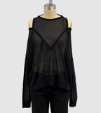 Sarah Pacini Oversized Sweater Trompe-L'oeil In Black