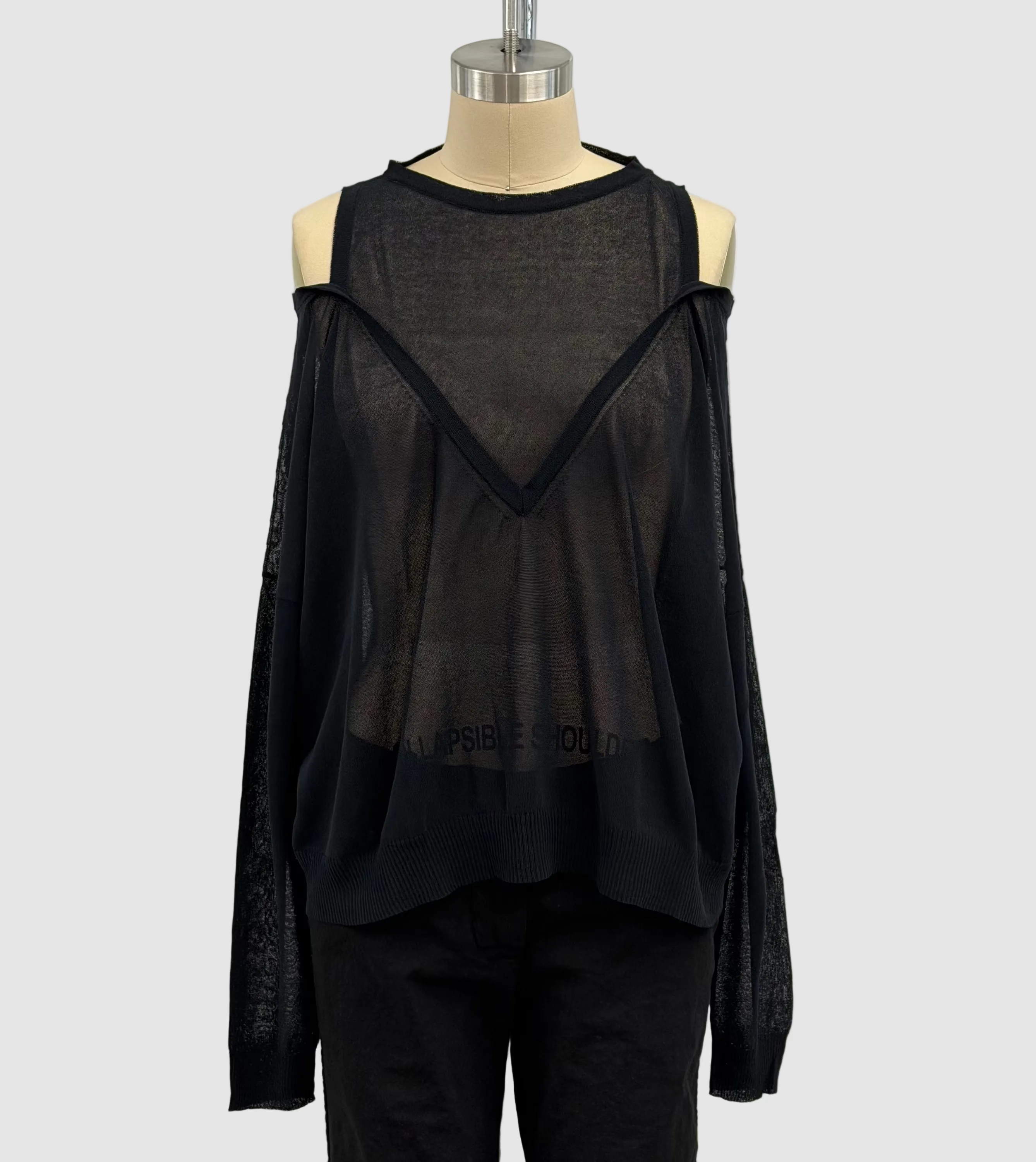 Sarah Pacini Oversized Sweater Trompe-L'oeil In Black