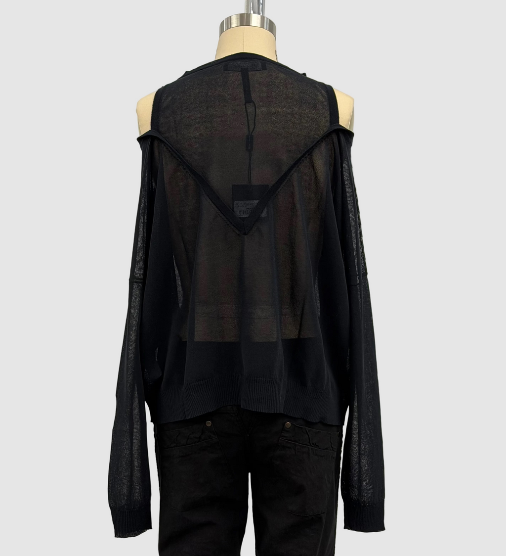 Sarah Pacini Oversized Sweater Trompe-L'oeil In Black