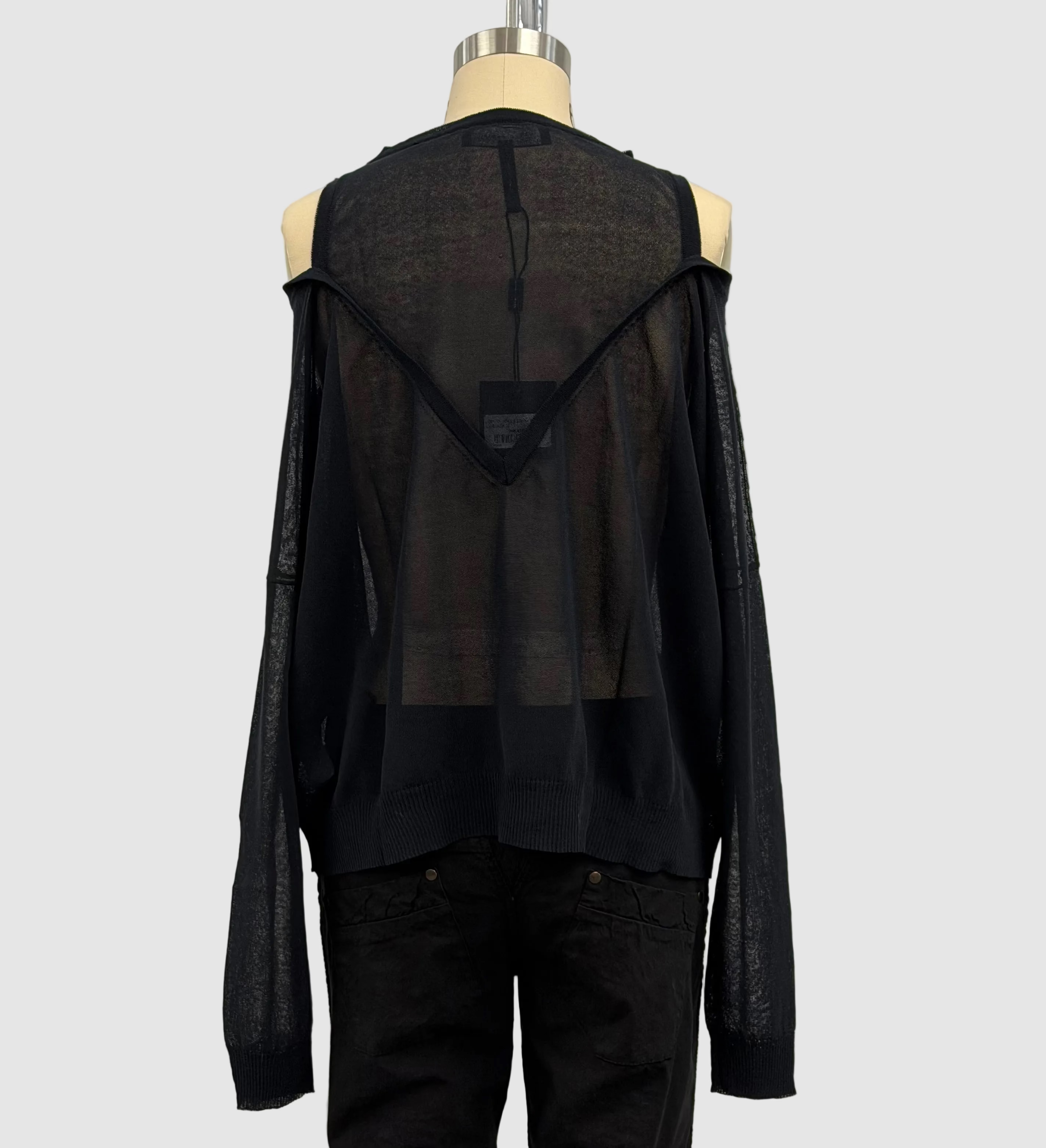 Sarah Pacini Oversized Sweater Trompe-L'oeil In Black