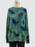 Galadriel Mattei Crew Neck Relaxed Safe Arbor Cashmere Sweater In Green Bay