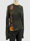 Galadriel Mattei Cashmere Crewneck Serpentine Sweater In Olive Char