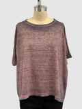 Avant Toi Hand-Painted Linen Round Neck T-Shirt In N/Wisteria