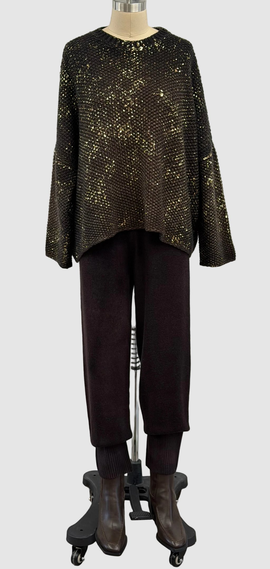 Avant Toi Cashmere & Wool Joggers in Nero Seppia