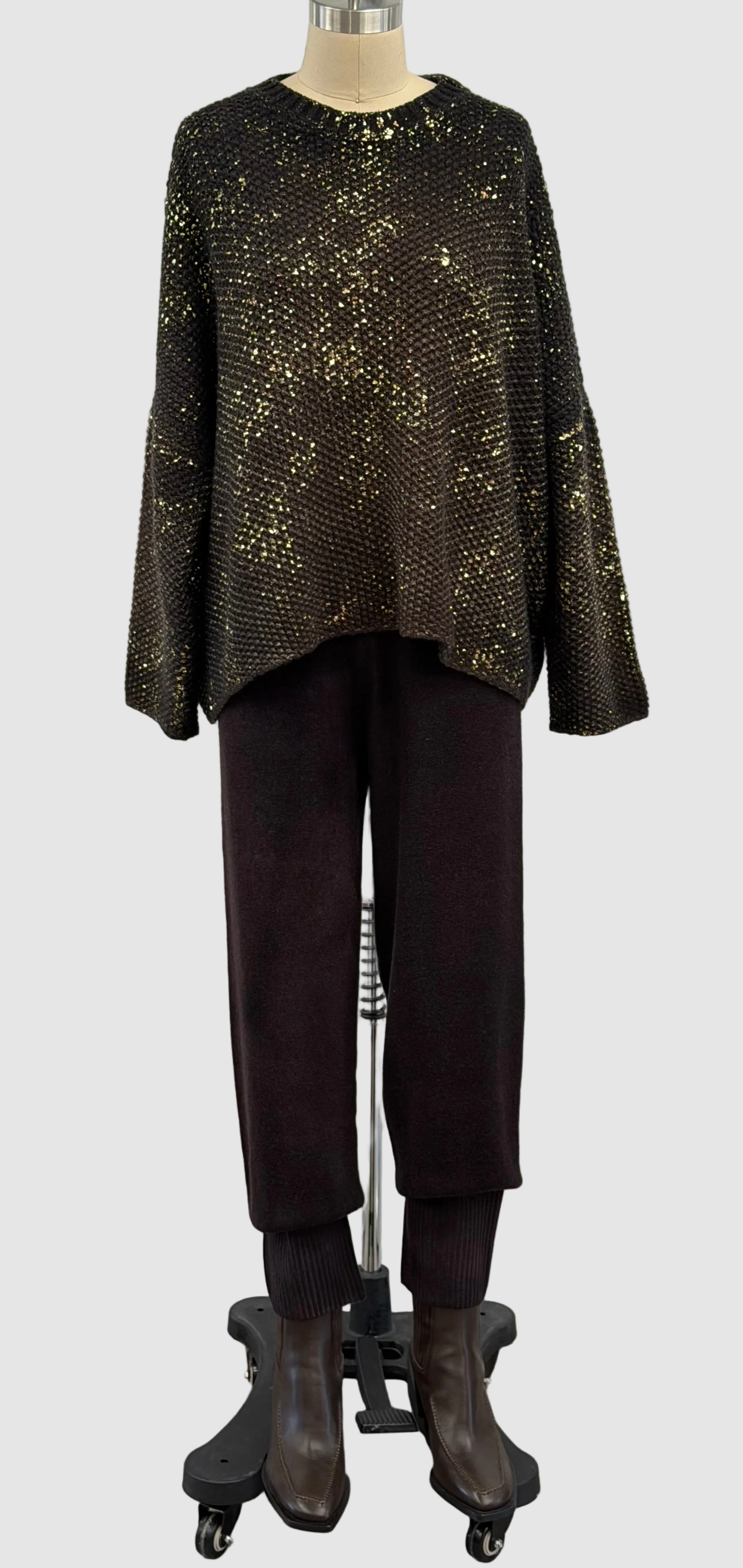 Avant Toi Cashmere & Wool Joggers in Nero Seppia