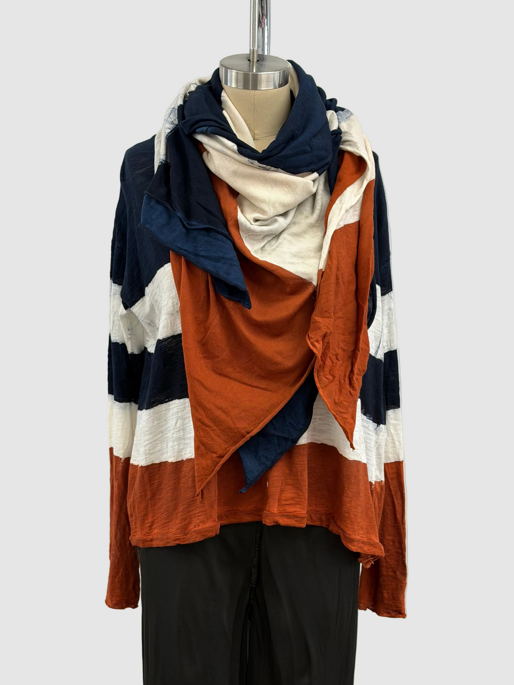 Gilda Midani Striped Foulard in Gold Flame+Las