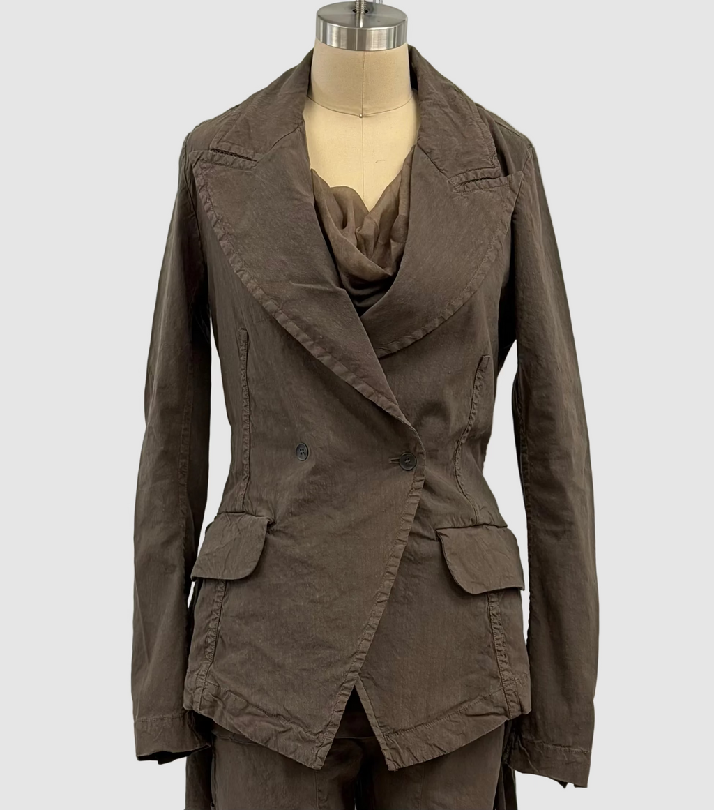 Masnada Ladies Stretch Linen Jacket In Dust