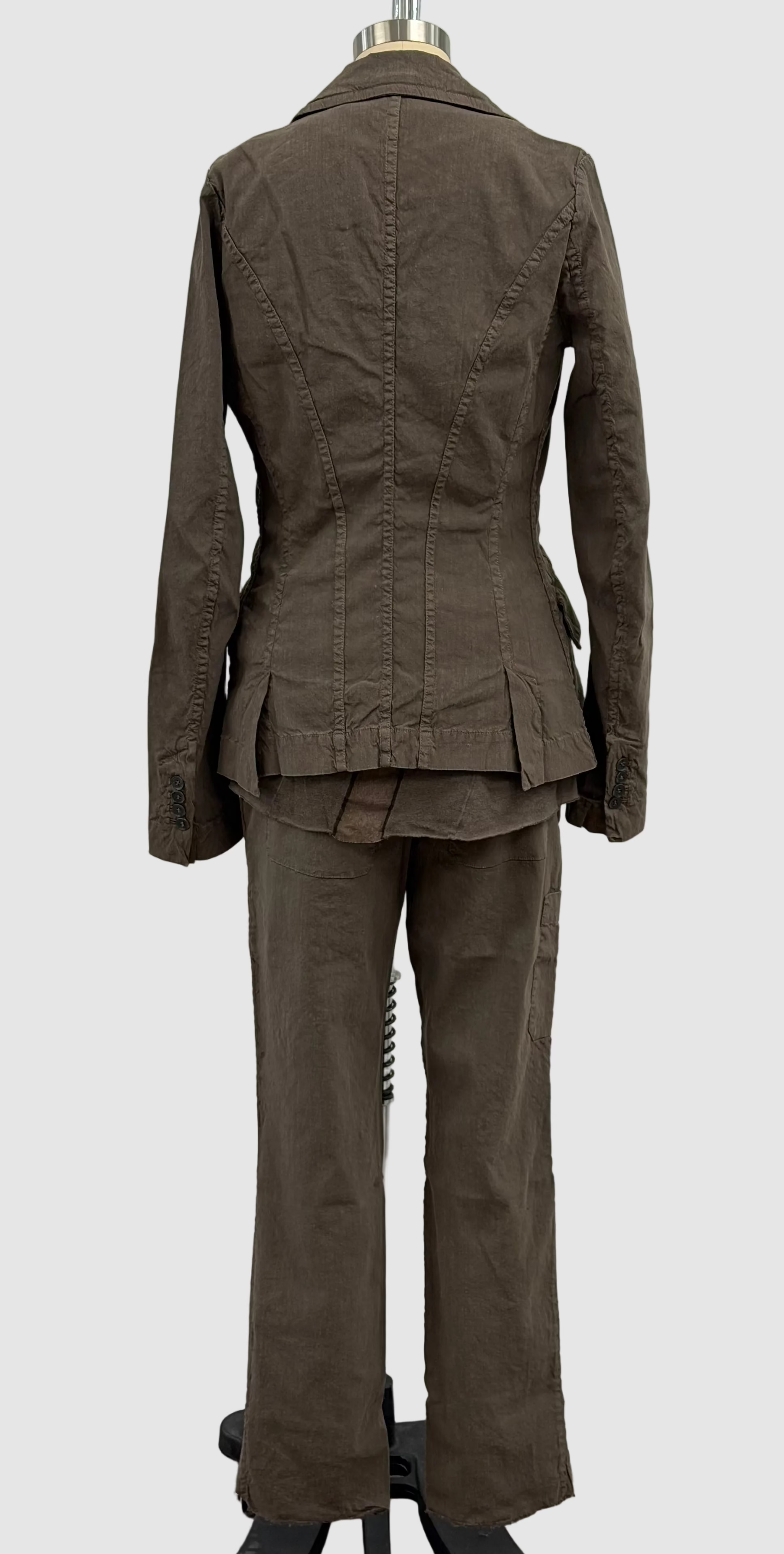 Masnada Ladies Stretch Linen Jacket In Dust