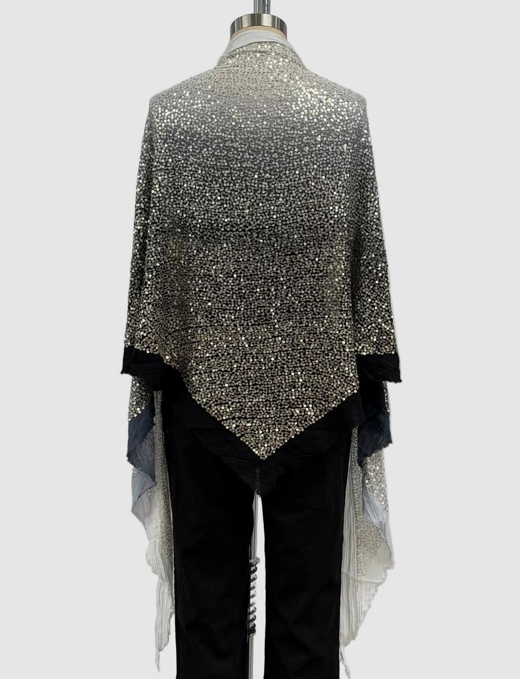 Lars Andersson Sequin Triangle Shawl In Black Ombre