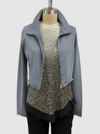 Lars Andersson Cropped Zip Jacket In Blue Storm