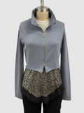 Lars Andersson Cropped Zip Jacket In Blue Storm