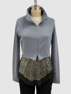 Lars Andersson Cropped Zip Jacket In Blue Storm