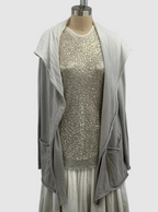 Lars Andersson Classic Hooded Wrap Jacket In Cement Ombre