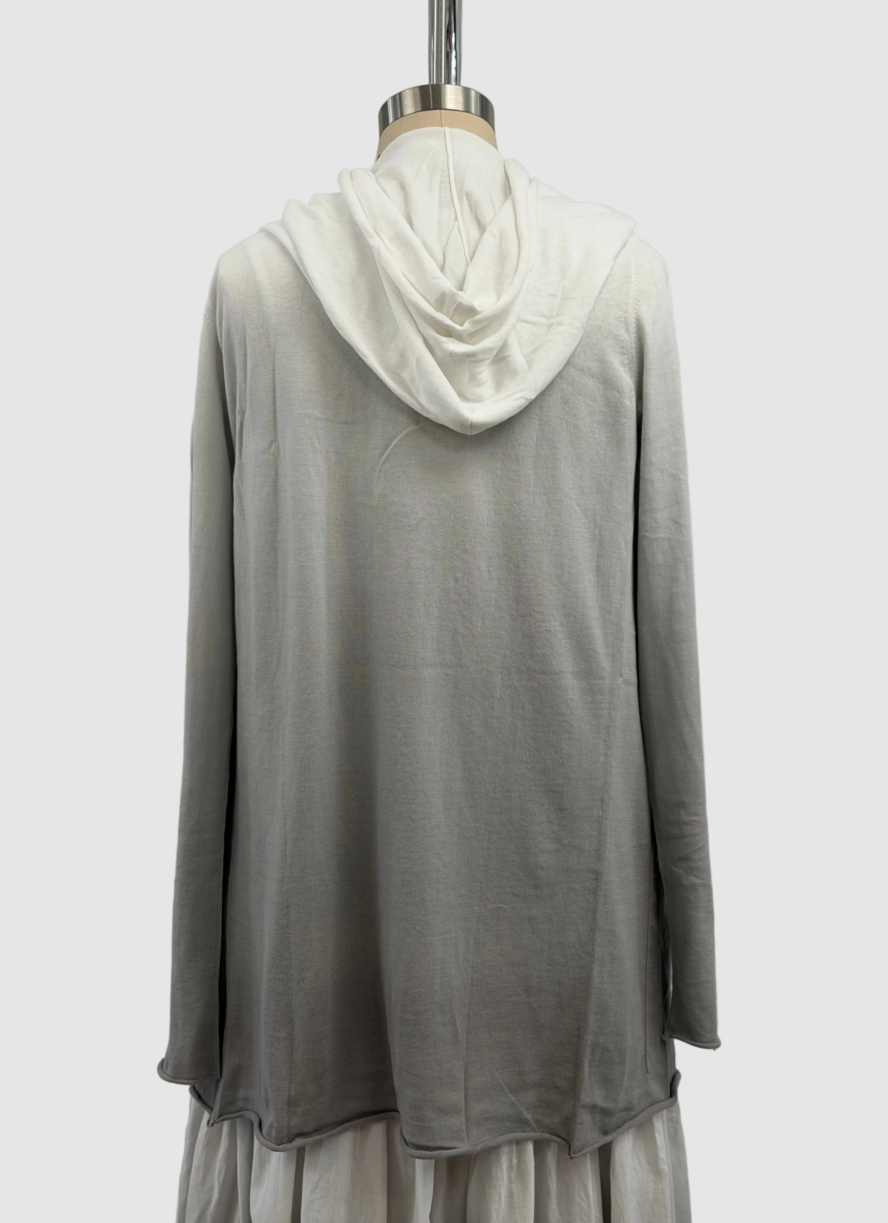 Lars Andersson Classic Hooded Wrap Jacket In Cement Ombre