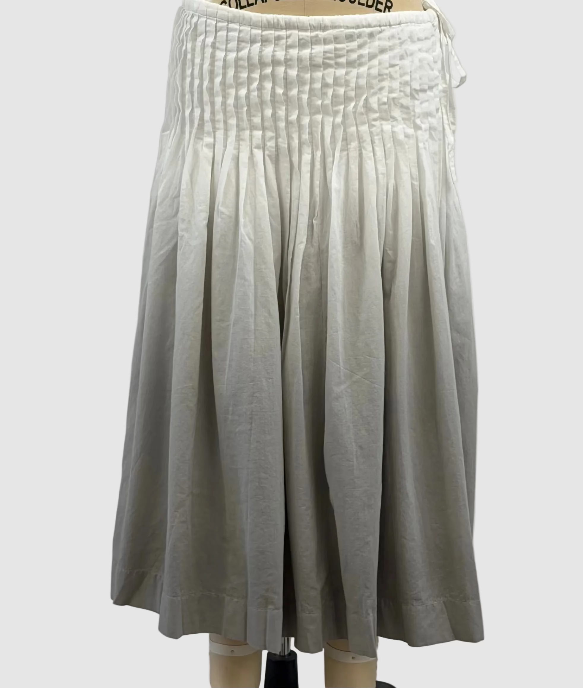 Lars Andersson Pleated Cotton Skirt In Cement Ombre