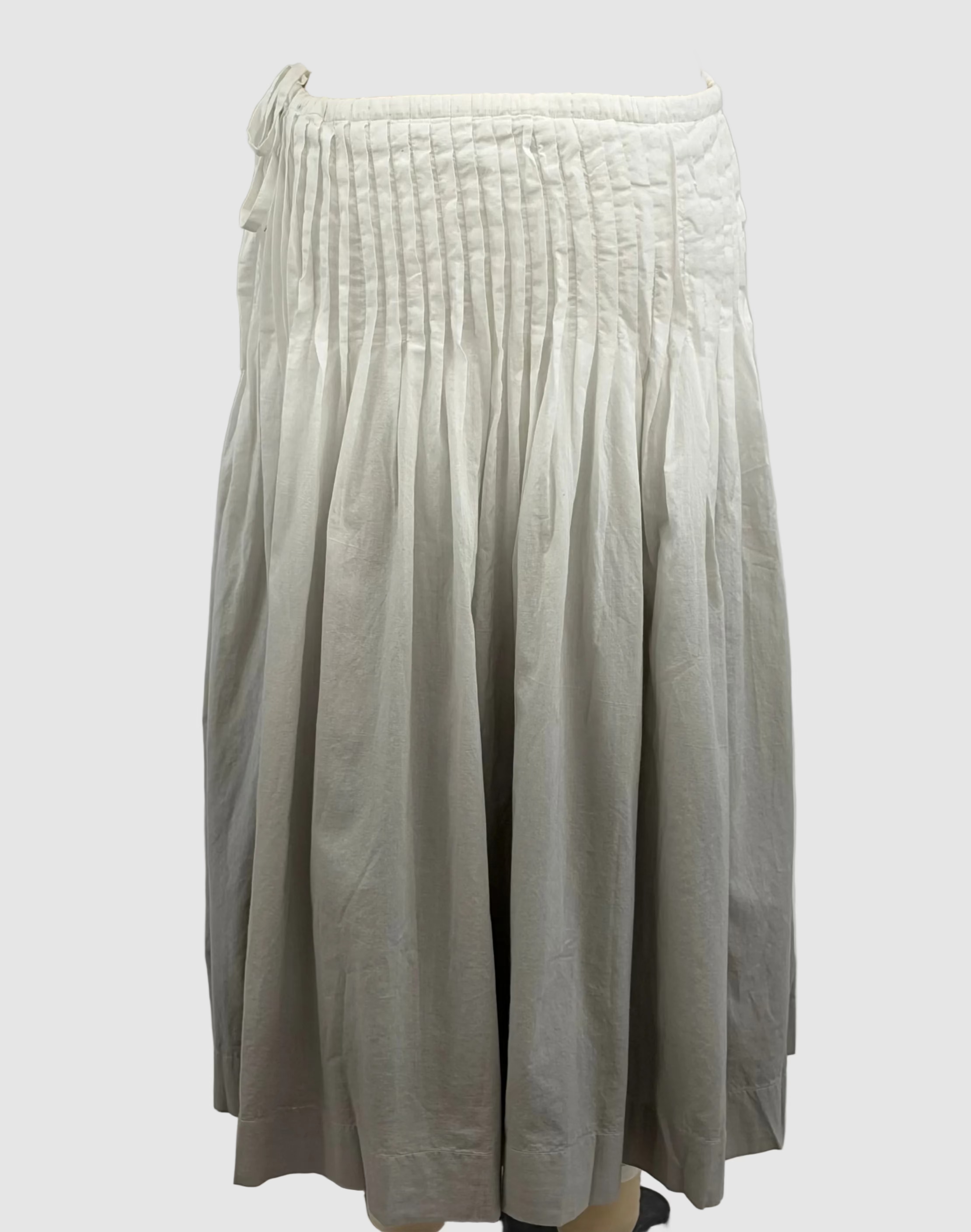 Lars Andersson Pleated Cotton Skirt In Cement Ombre