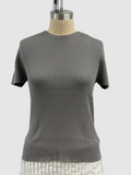 Lars Andersson Organic Cotton Short Sleeve Crew Neck Top In Cement