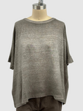 Avant Toi Hand Painted Linen round Neck Oversize Tee In Fango